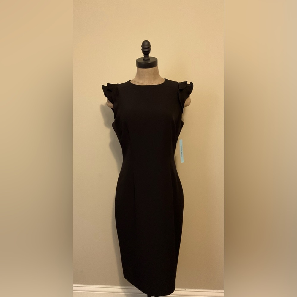 NWT ANTONIO MELANI SZ.6 Beautiful black cocktail dress mid-calf length